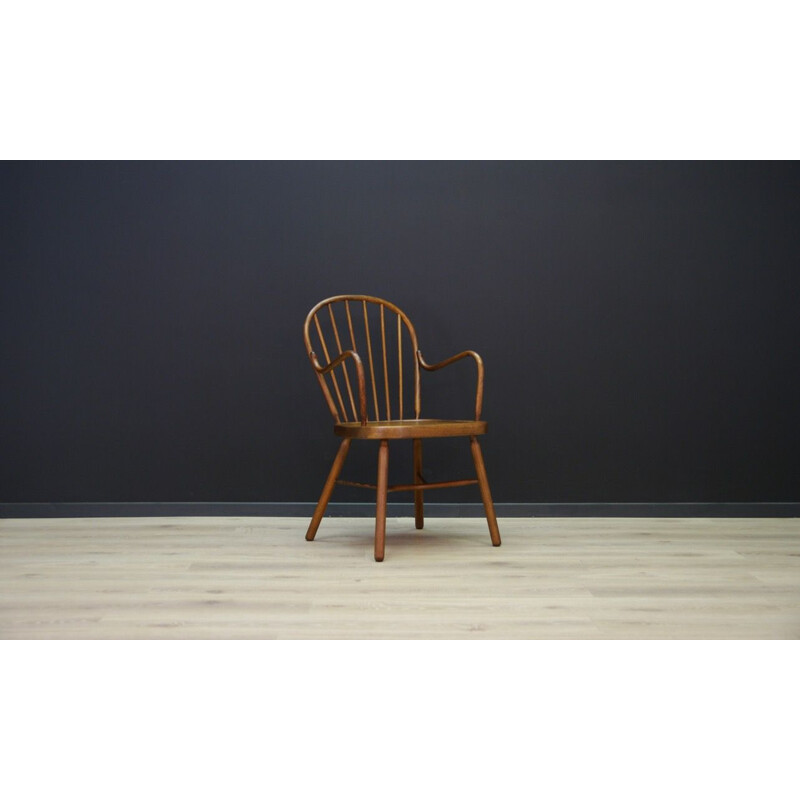 Vintage scandinavian Windsor chair in beechwood 1970