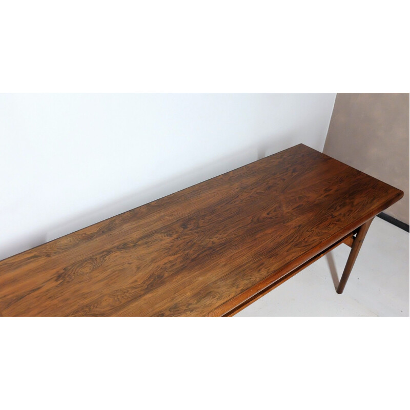 Table basse vintage scandinave en bois de palissandre 1960