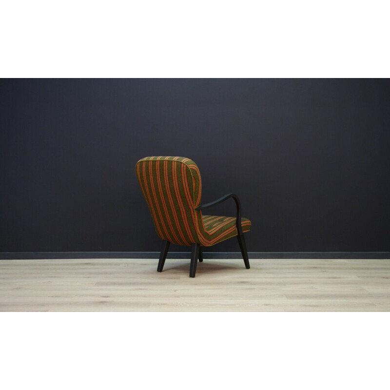 Vintage scandinavian armchair in wood and fabric 1970