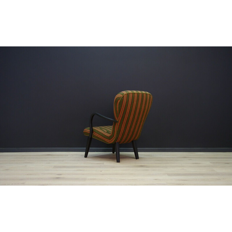 Vintage scandinavian armchair in wood and fabric 1970