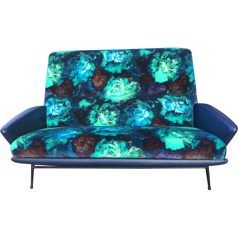 Vintage-Sofa aus Samt und Skai von Guy Besnard für Designers Guild, 1960