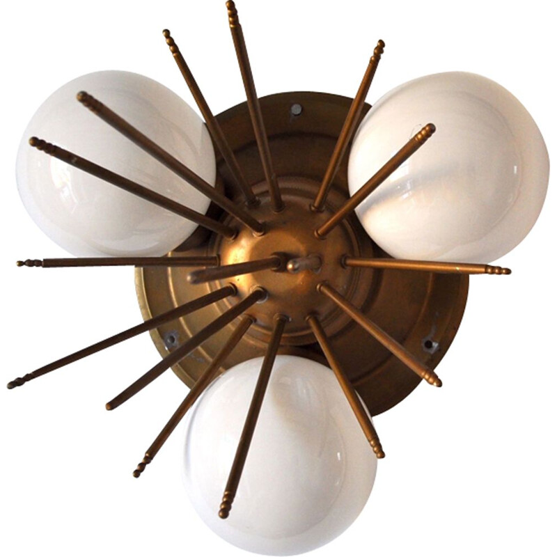 Vintage gold Sputnik wall lamp, 1980