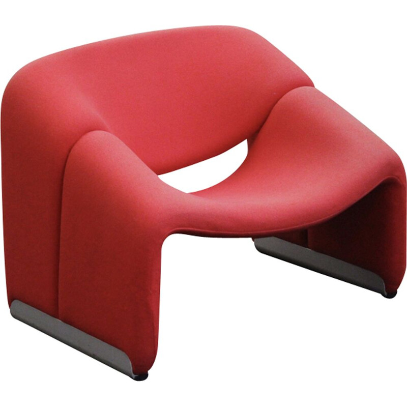 Vintage red armchair "Groovy" by Pierre Paulin for Artifort