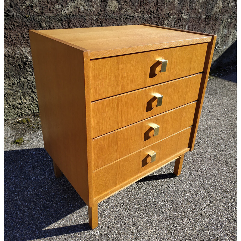 Bibliothèque vintage en bois avec étagères réglables 1970