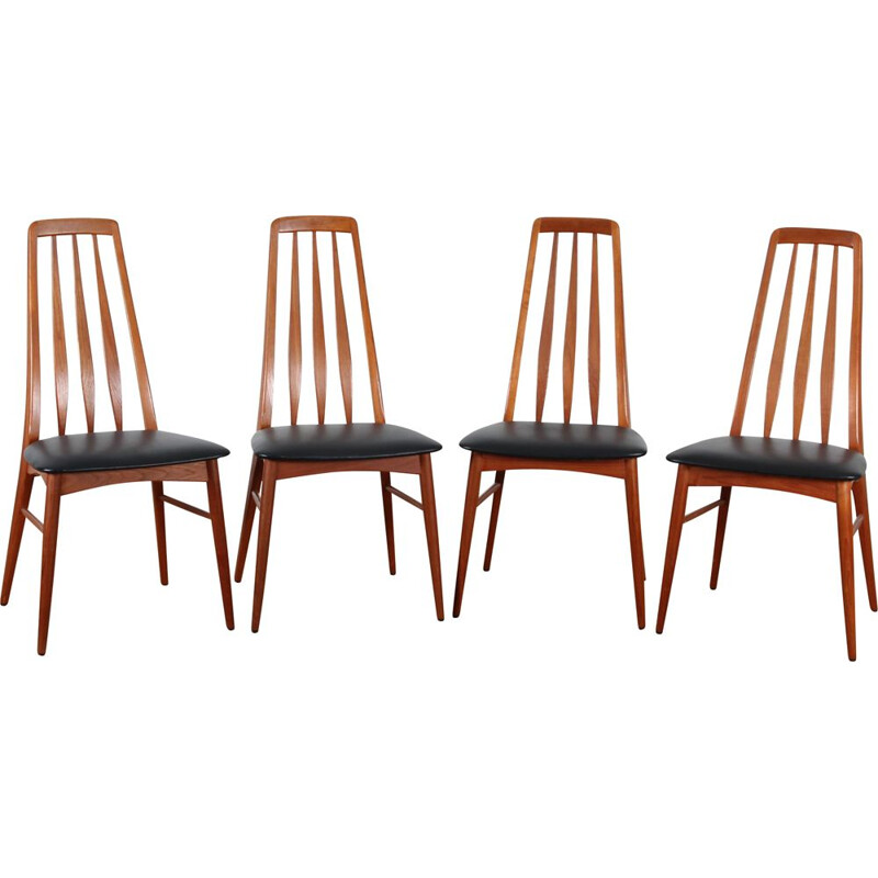 Set of 4 Scandinavian teak chairs model Eva