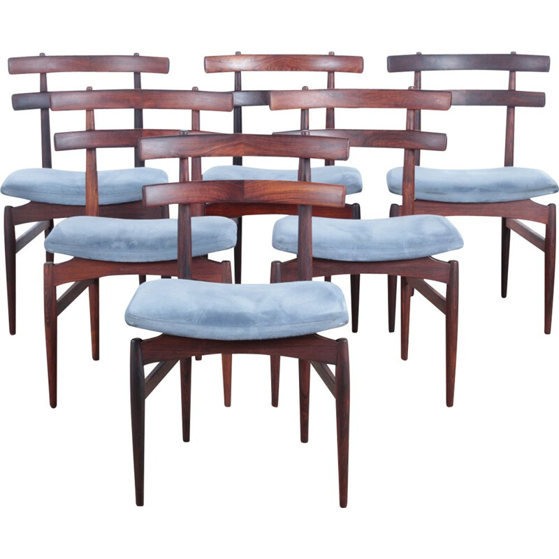 6 Scandinavian chairs Rio rosewood, Poul Hundevad