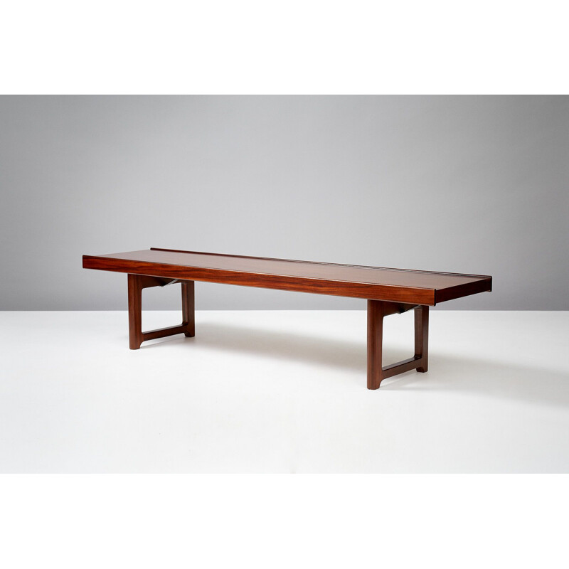 Vintage Norwegian bench in Afromosia teak by Torbjorn Afdal for Bruksbo