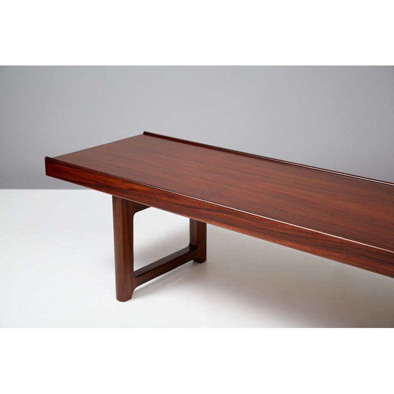 Vintage Norwegian bench in Afromosia teak by Torbjorn Afdal for Bruksbo