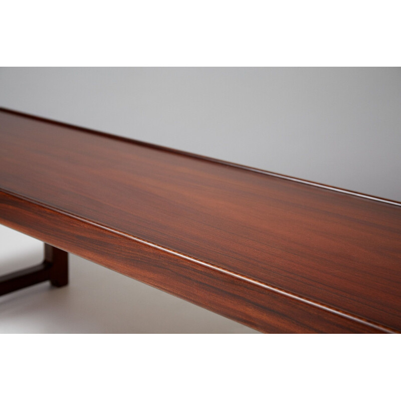 Vintage Norwegian bench in Afromosia teak by Torbjorn Afdal for Bruksbo