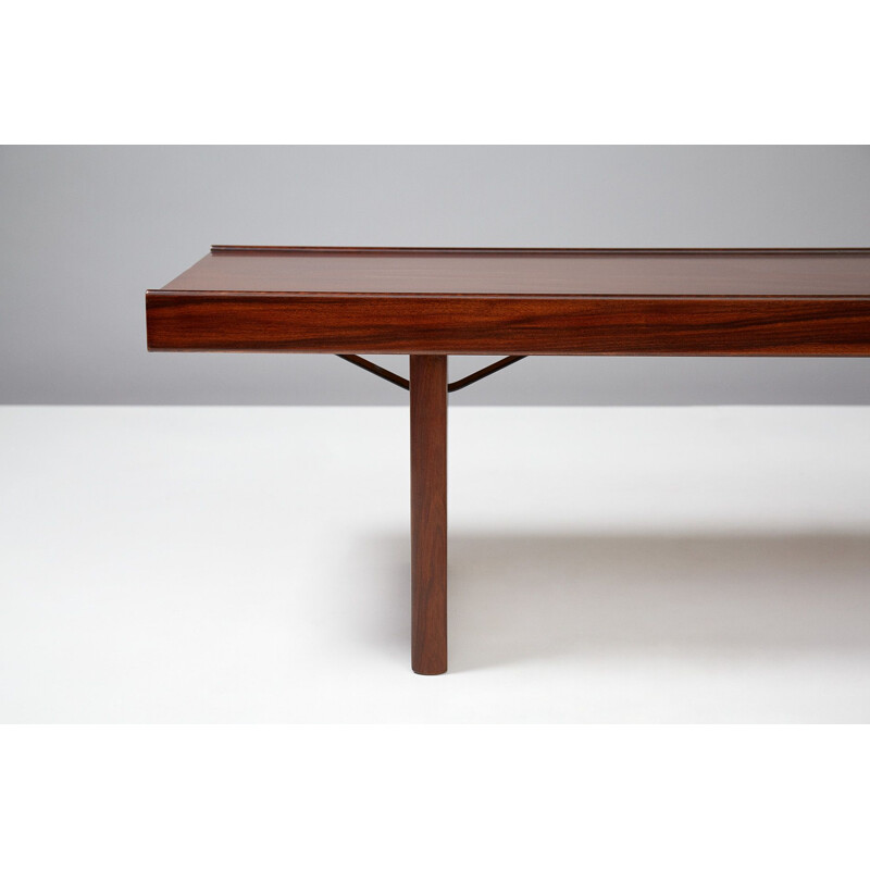 Vintage Norwegian bench in Afromosia teak by Torbjorn Afdal for Bruksbo