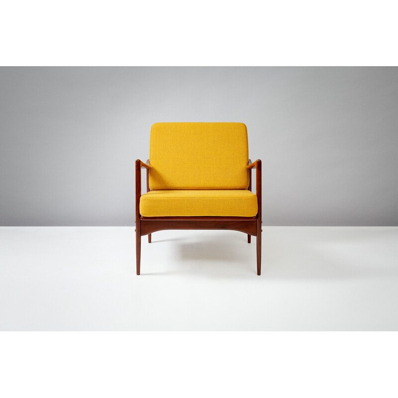 Vintage yellow Candidate armchair by Ib Kofod-Larsen for OPE