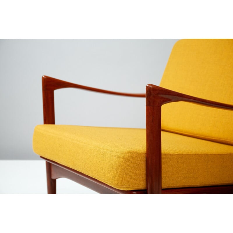 Vintage yellow Candidate armchair by Ib Kofod-Larsen for OPE