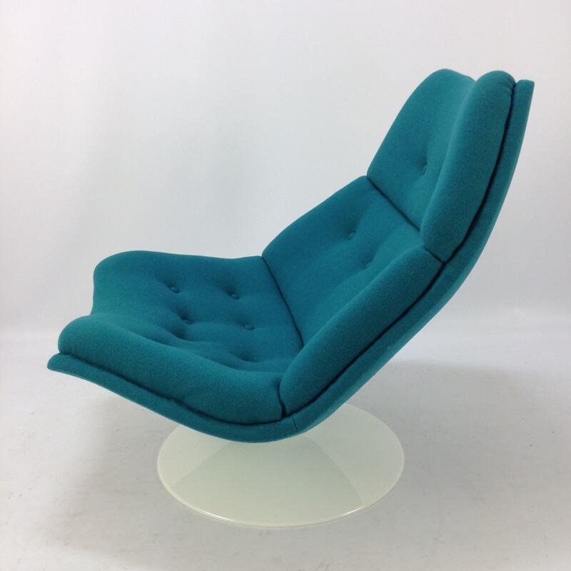 Vintage blue lounge chair F511 by Geoffrey Harcourt for Artifort