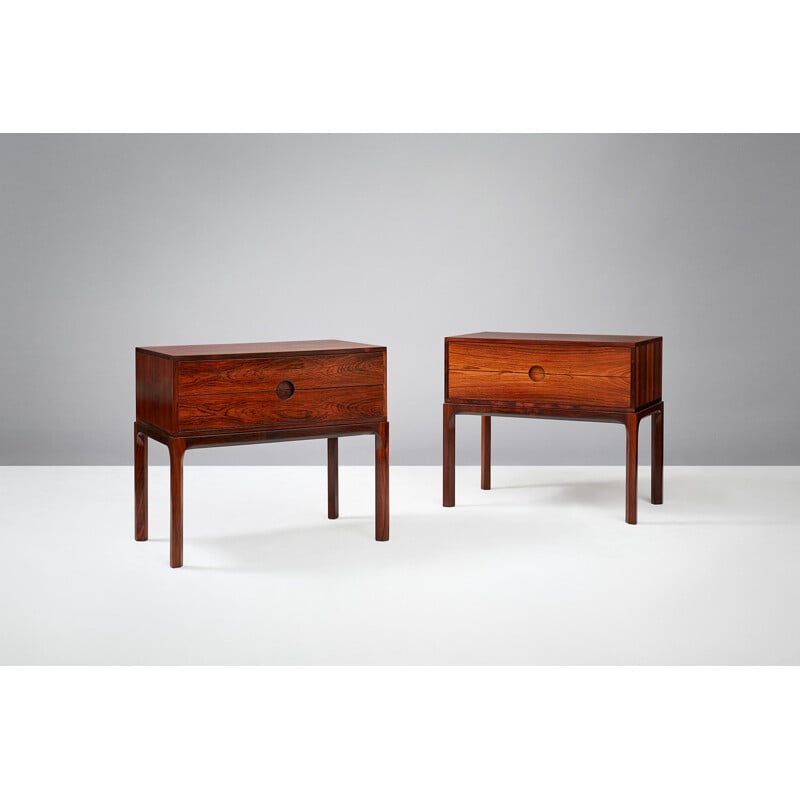 Set of 2 vintage night stands in rosewood by Kai Kristiansen