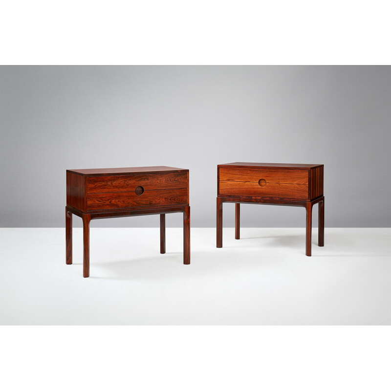 Set of 2 vintage night stands in rosewood by Kai Kristiansen