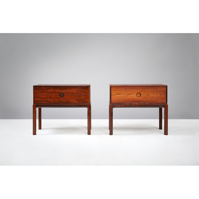 Set of 2 vintage night stands in rosewood by Kai Kristiansen