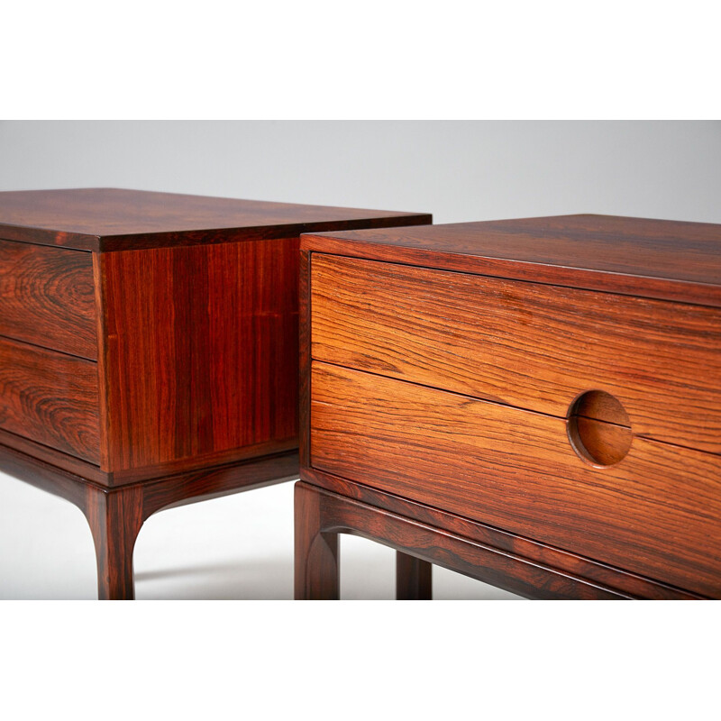 Set of 2 vintage night stands in rosewood by Kai Kristiansen