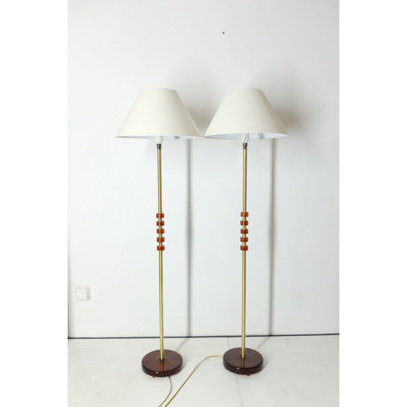 Pair of vintage scandinavian Carl Fagerlund floor lamps 1960