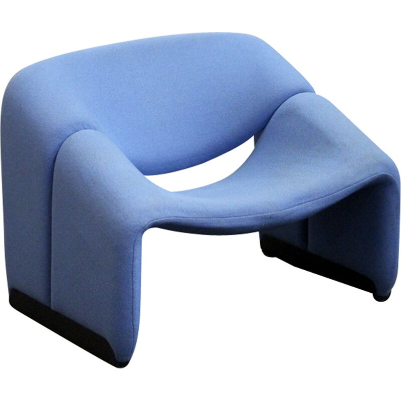 Vintage blue armchair "Groovy" by Pierre Paulin for Artifort