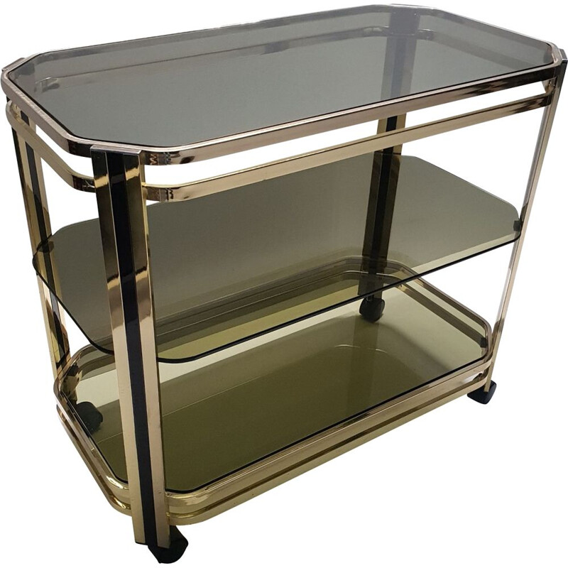 Vintage Italian serving cart with mirror