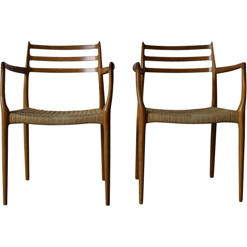 Ensemble de 2 chaises vintage par N.O Møller pour J.L. Møllers Møbelfabrik