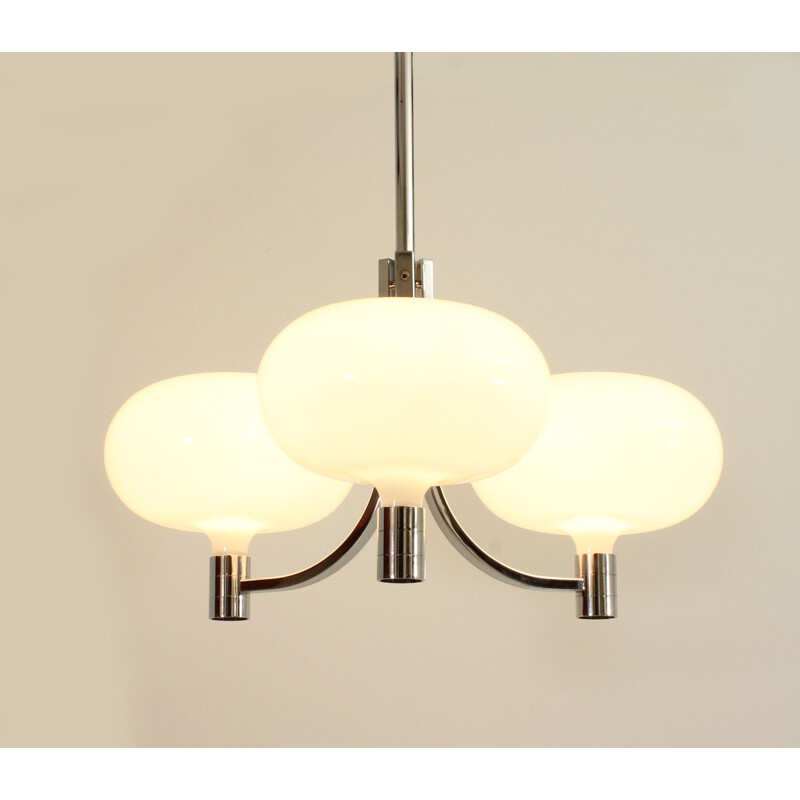 Vintage triple hanging lamp by Franco Albini for Sirrah