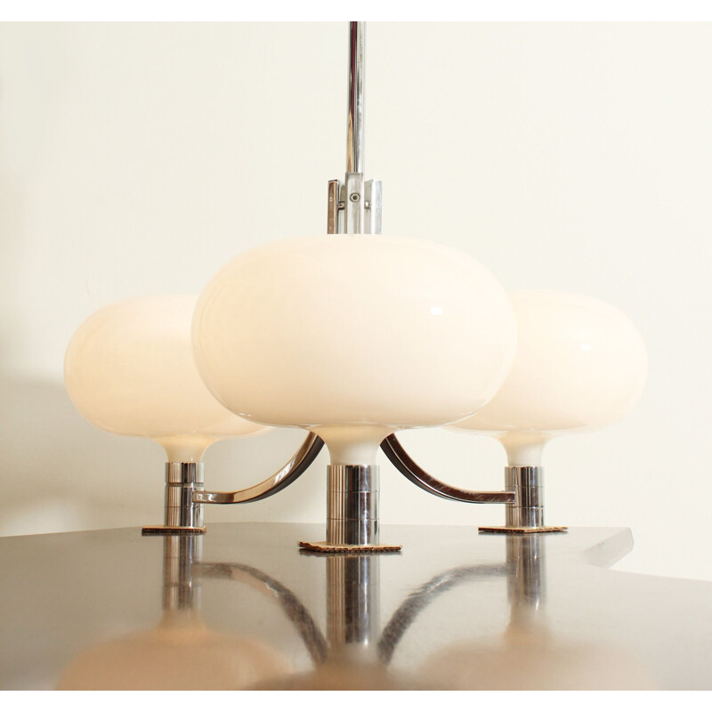 Vintage triple hanging lamp by Franco Albini for Sirrah