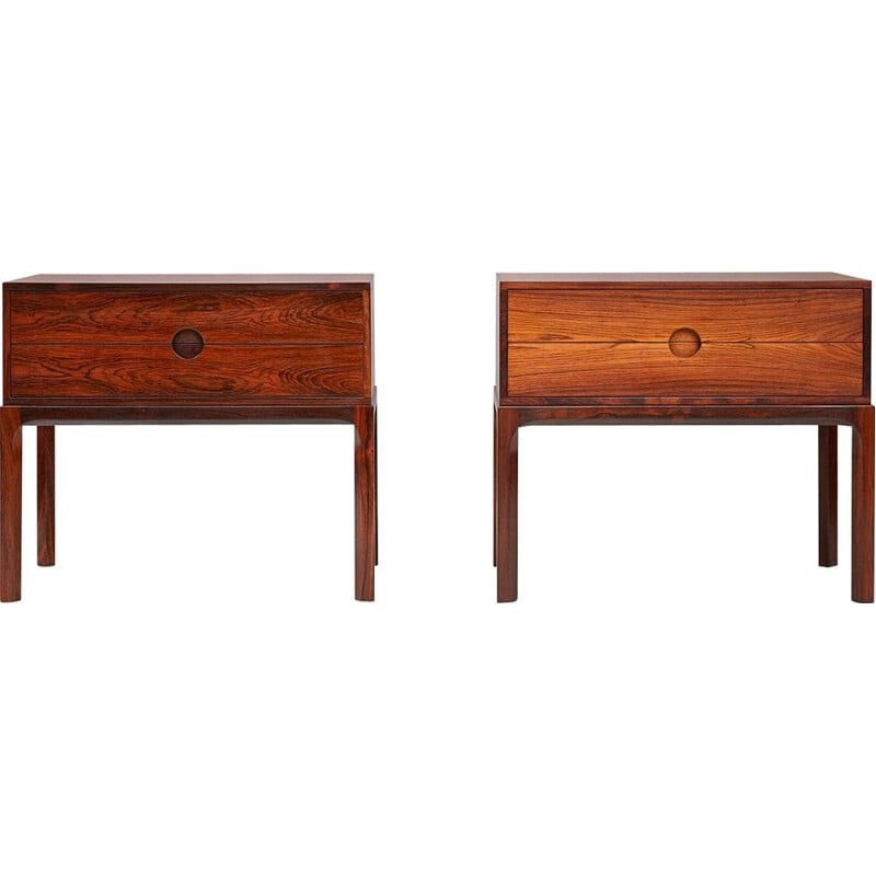 Set of 2 vintage night stands in rosewood by Kai Kristiansen