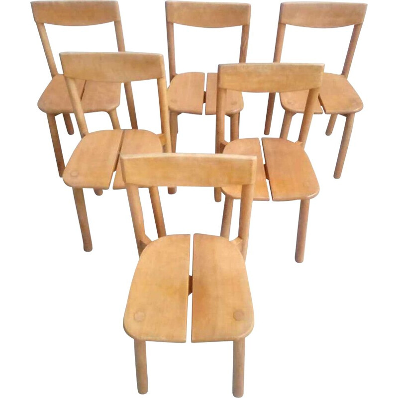 Set of 6 vintage chairs by Pierre Gautier Delaye