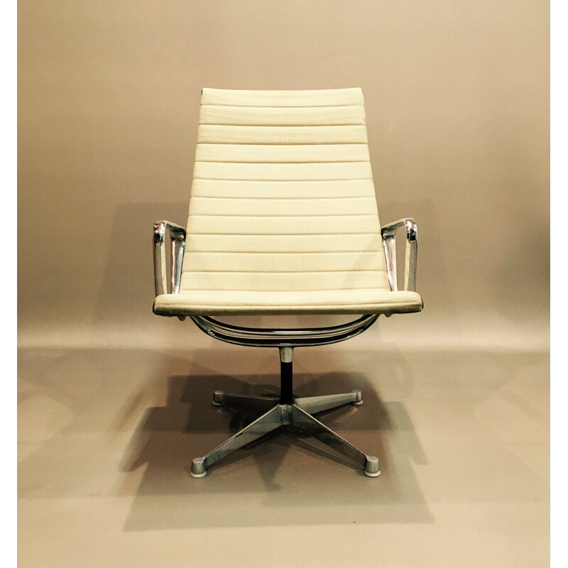Vintage beige armchair Charles and Ray Eames EA116 1960