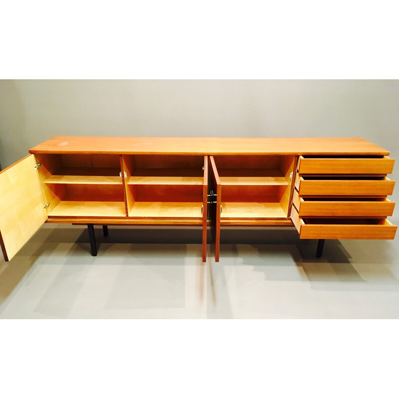 Vintage scandinavian sideboard with various storage units in teak