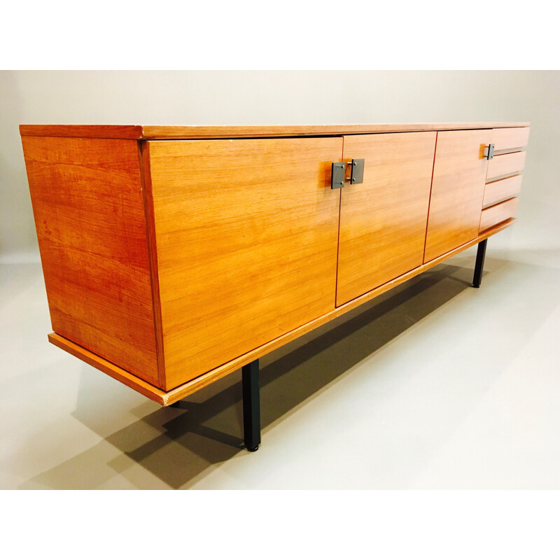 Vintage scandinavian sideboard with various storage units in teak