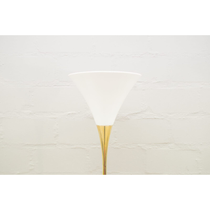 Vintage Italian floor lamp in brass and porcelain