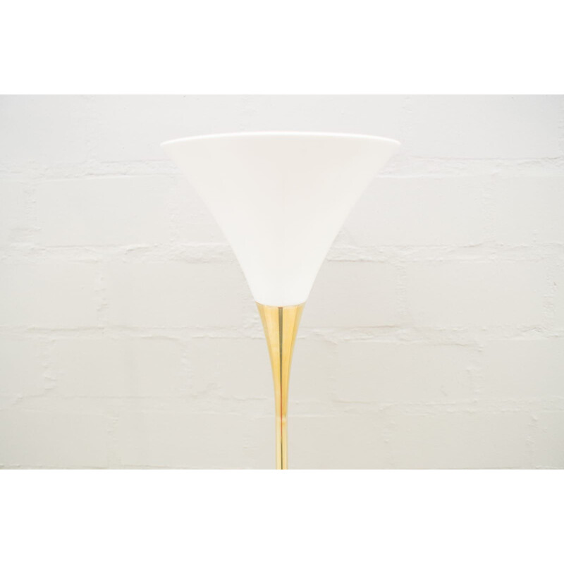 Vintage Italian floor lamp in brass and porcelain