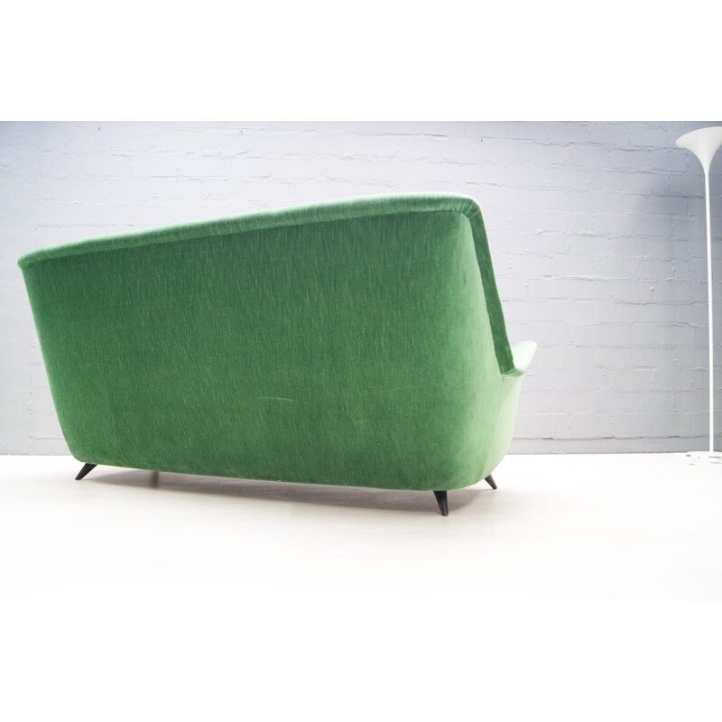 Vintage Italian green 3-seater sofa