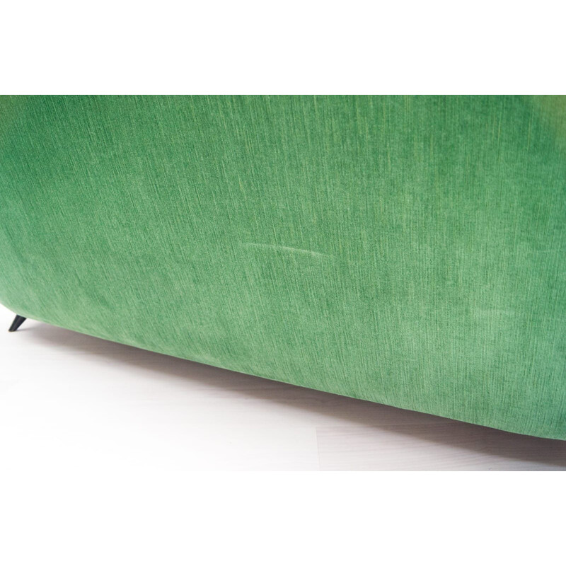 Vintage Italian green 3-seater sofa