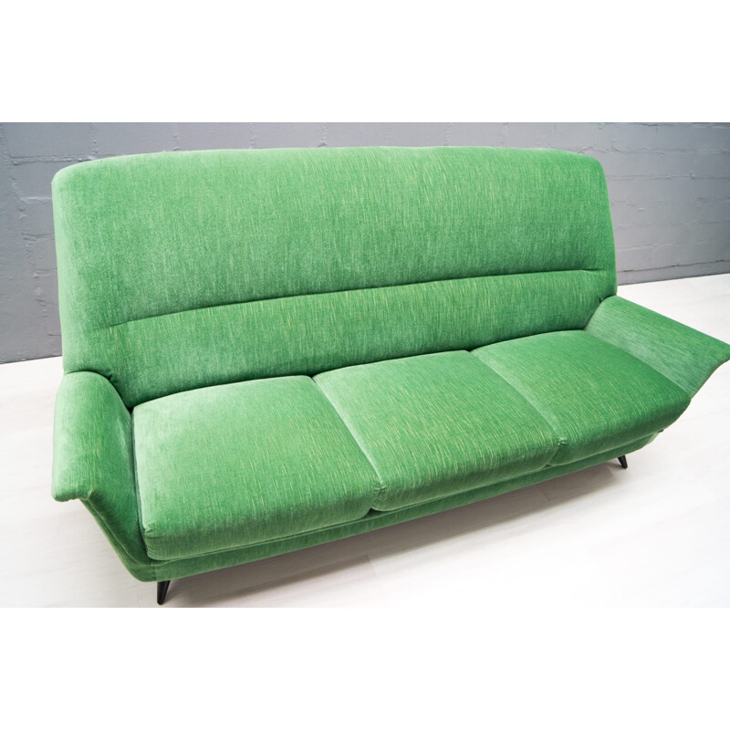 Vintage Italian green 3-seater sofa