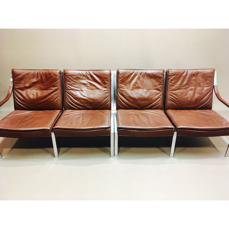 Vintage 4-seater sofa in leather