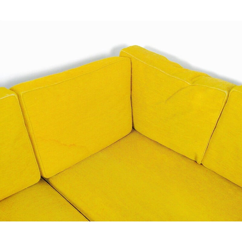 Vintage yellow lounge set in teak