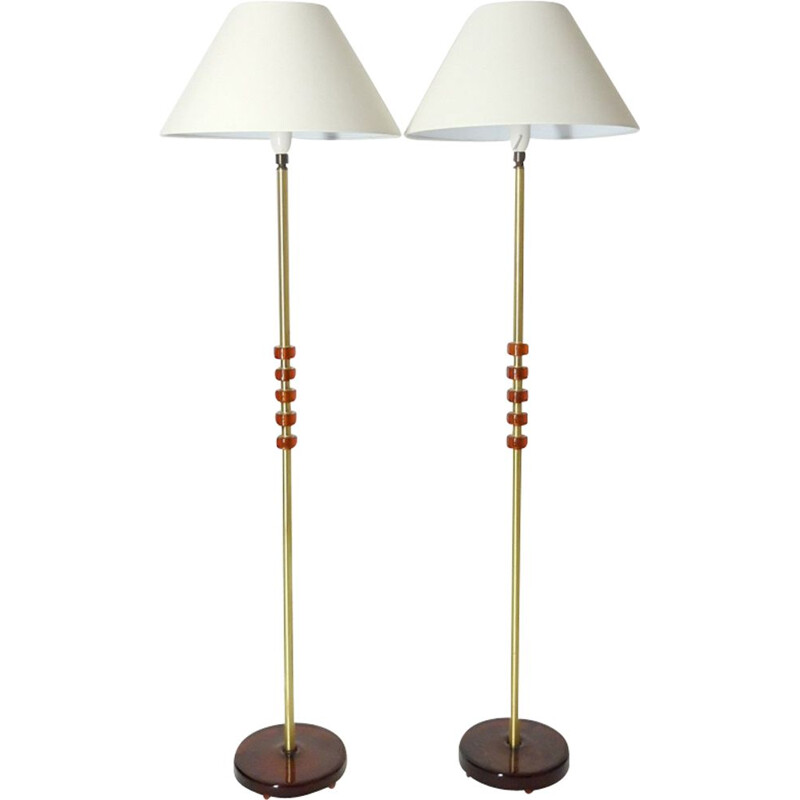 Pair of vintage scandinavian Carl Fagerlund floor lamps 1960