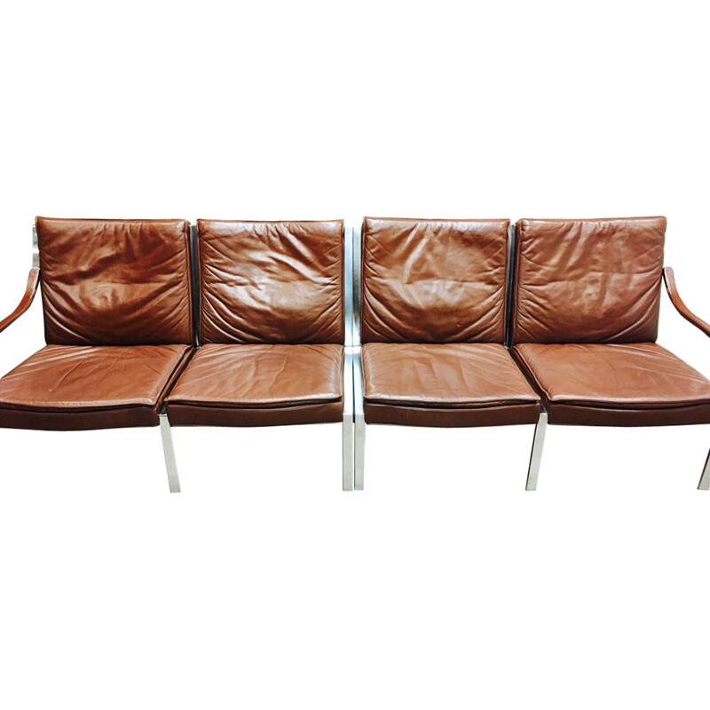 Vintage 4-seater sofa in leather