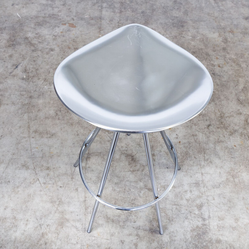 Vintage stool in aluminum by Pepe Cortes