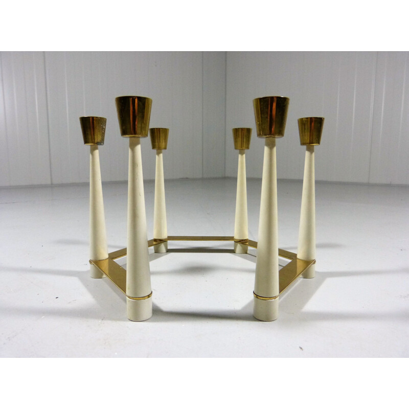 Vintage candlestick in brass by Deutsche Werkstatten