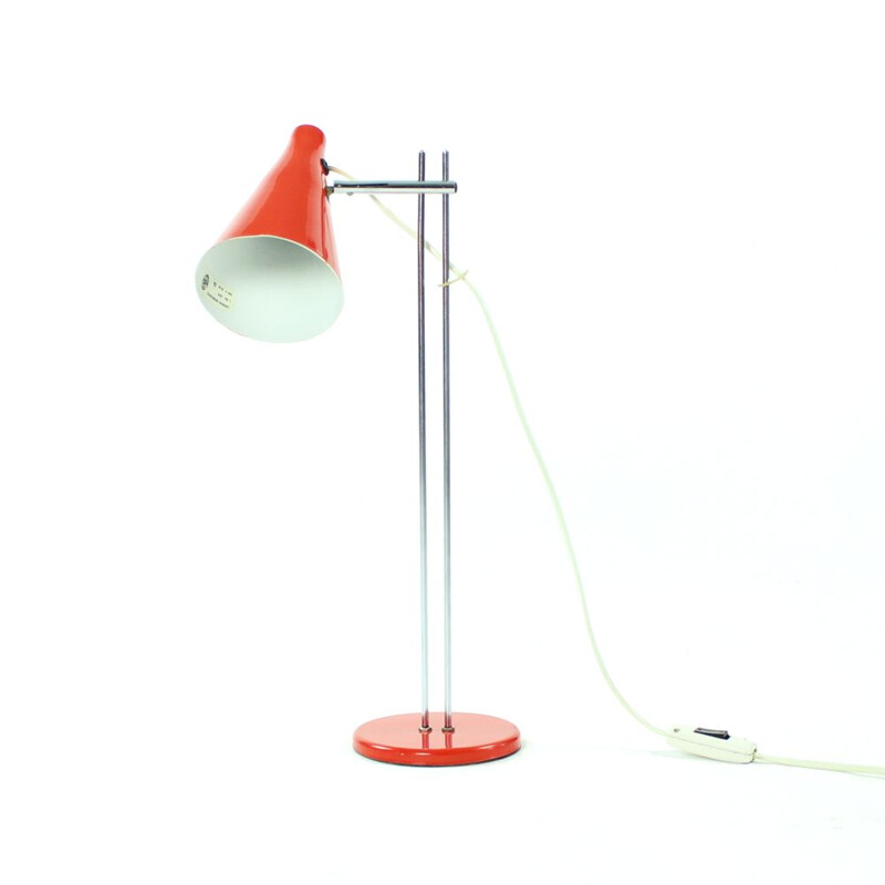 Lampe de table rouge par Josef Hurka pour Lidokov