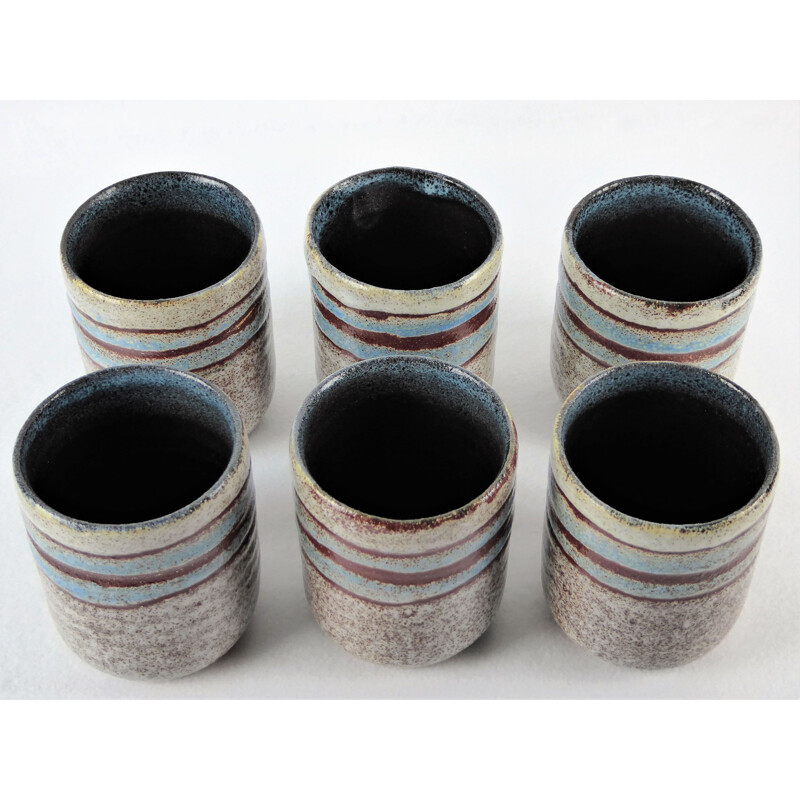 Set of 6 vintage ceramics by Accolay, 1960