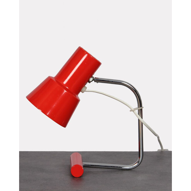 Pair of vintage red metal lamps by Josef Hurka for Napako, Czechoslovakia 1960