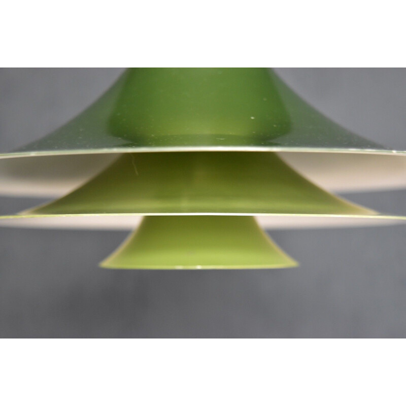 Vintage Danish green pendant lamp "Radius" by Erik Balslev for Fog & Mørup