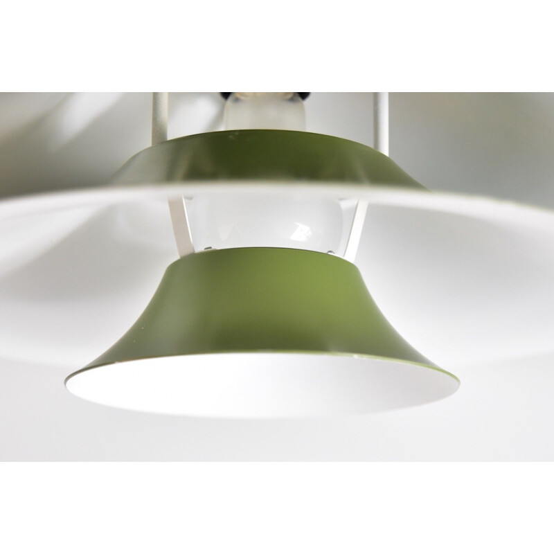 Vintage Danish green pendant lamp "Radius" by Erik Balslev for Fog & Mørup