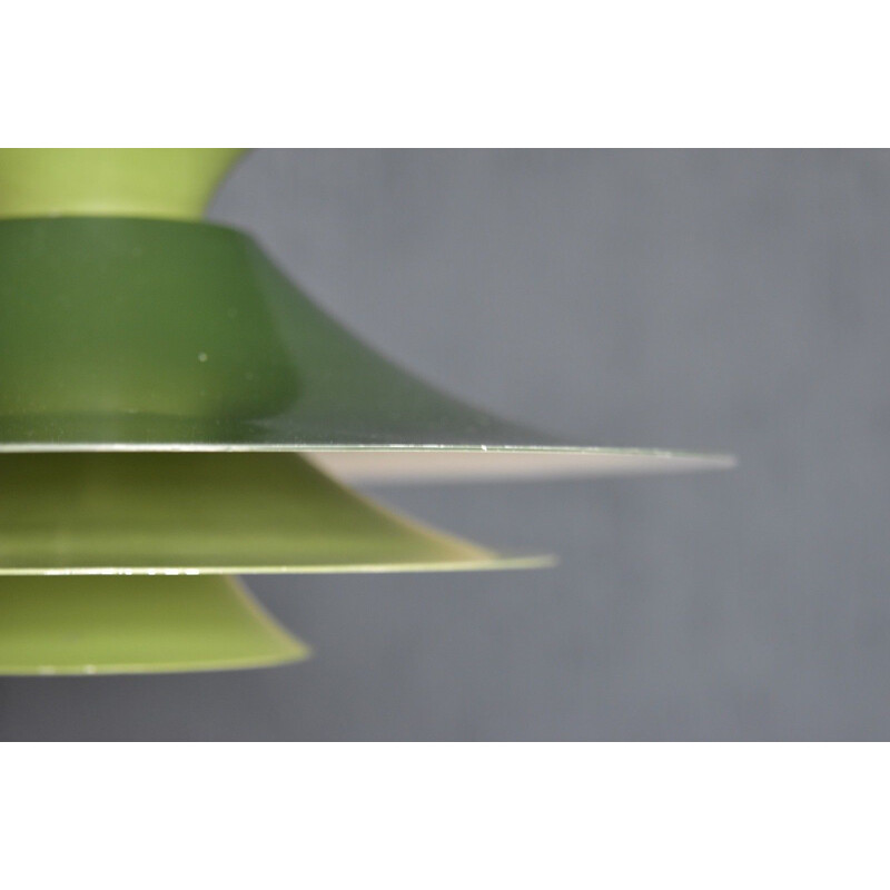 Vintage Danish green pendant lamp "Radius" by Erik Balslev for Fog & Mørup