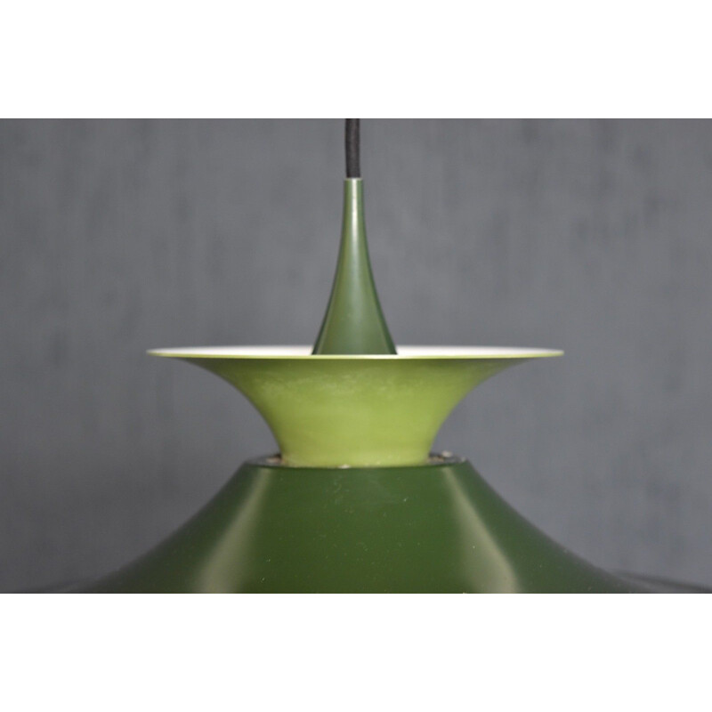 Vintage Danish green pendant lamp "Radius" by Erik Balslev for Fog & Mørup